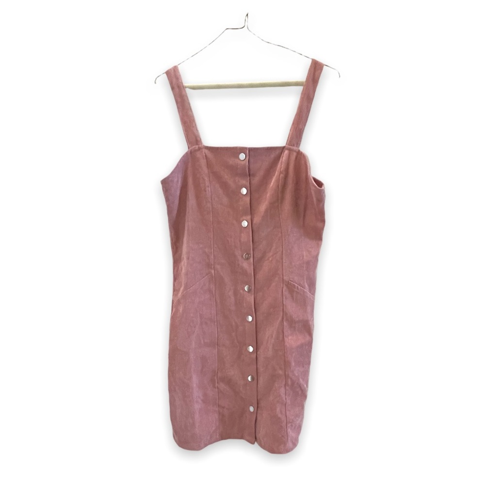 HESPERUS Blush Pink Corduroy Button Through Cord Pinafore Dress Medium - Picture 12 of 17
